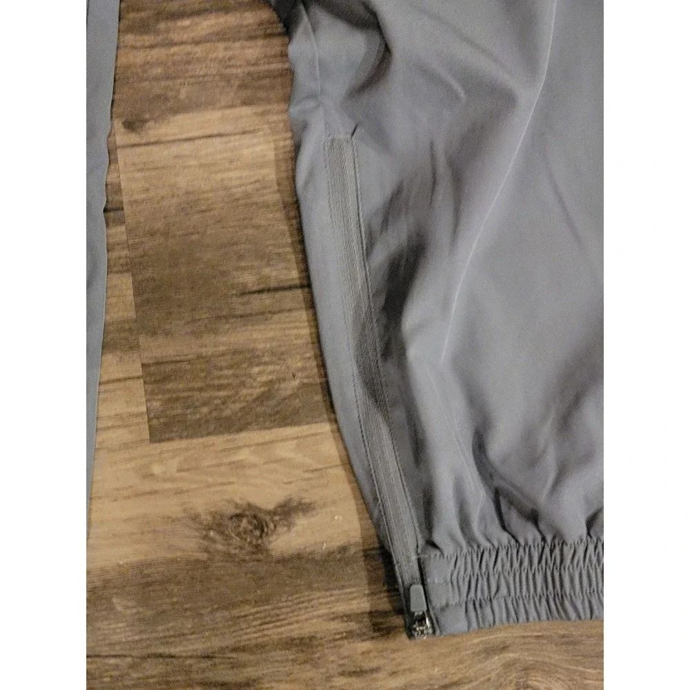 Varsity Spirit Grey Athletic Track Pants Elastic Waist Ankle Zip Joggers M‎